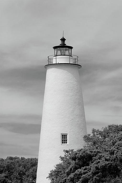 Ocracoke Lighthouse in BW Photograph